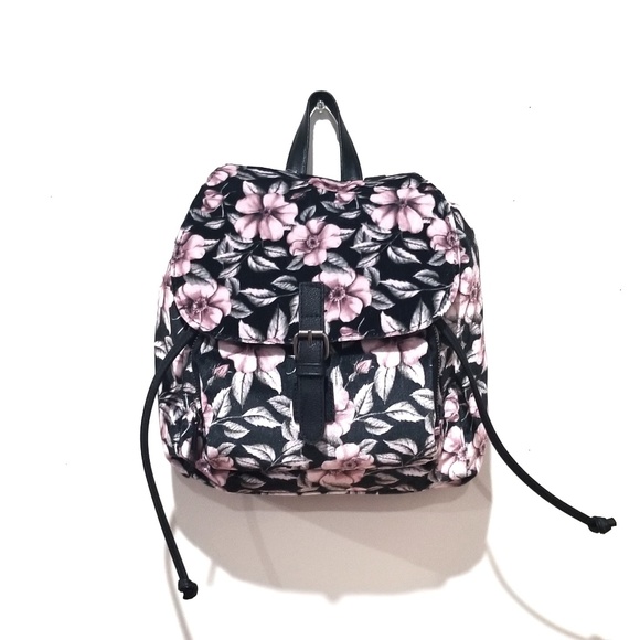 Handbags - Floral print velvet mini backpack nwt